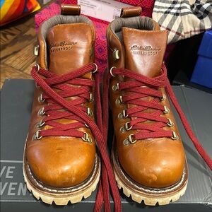 Eddie Bauer Women’s Leather Hiking Boots with Red Laces